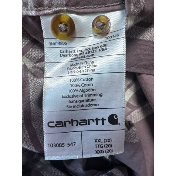 Carhartt Women's 103085 Roll Tab Sleeve Fairview Plaid Shirt Size XXL - Picture 11 of 14